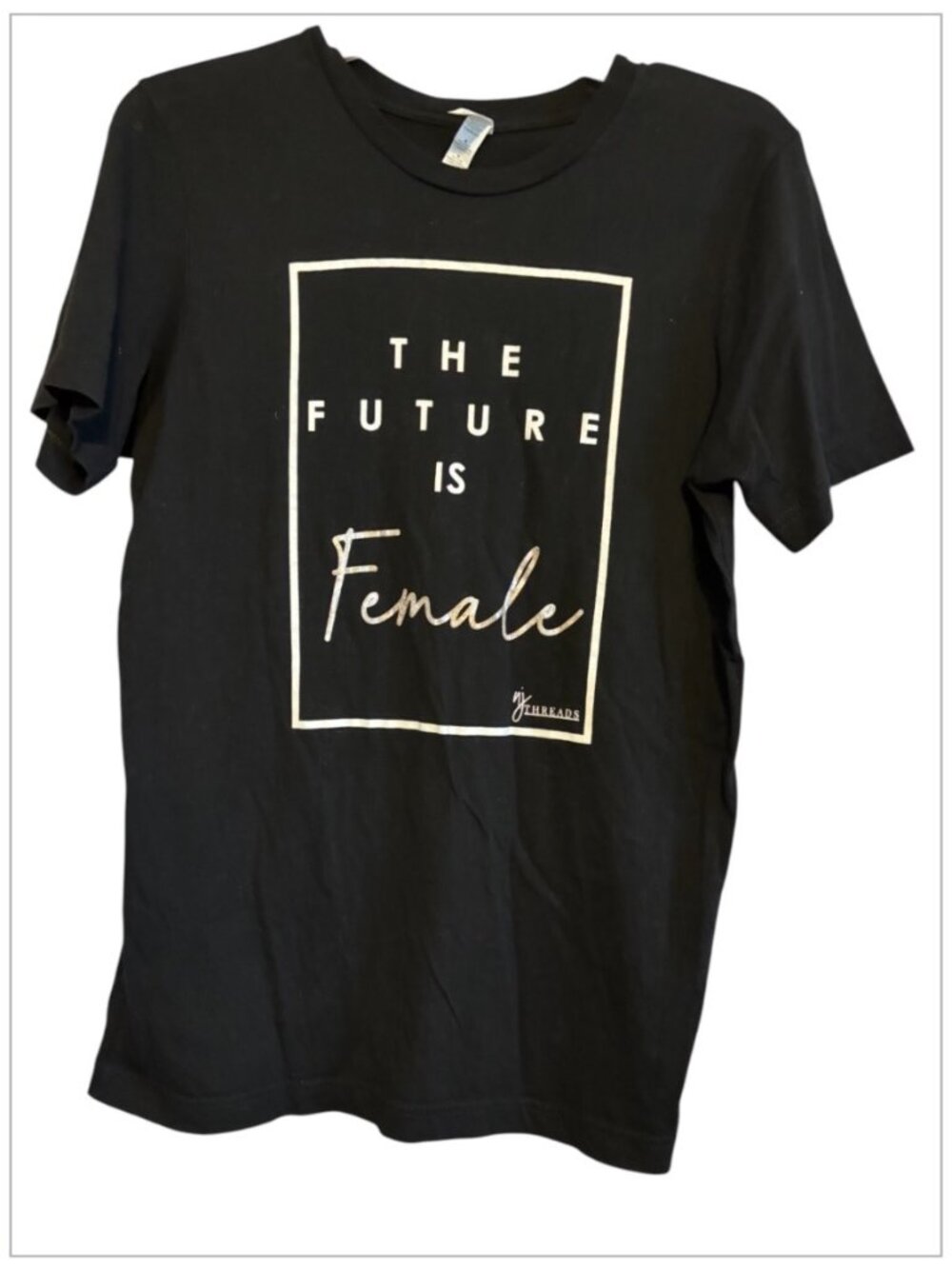 Canvas The Future is Female Black Novelty T-shirt Fun Size Medium